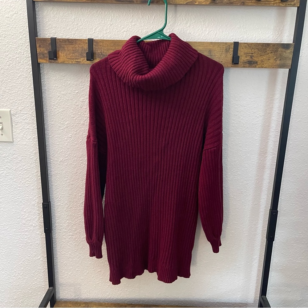 Red oversized Chunky Turtleneck Sweater for Cozy Comfort
